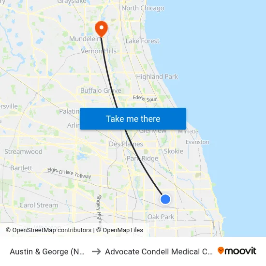 Austin & George (North) to Advocate Condell Medical Center map