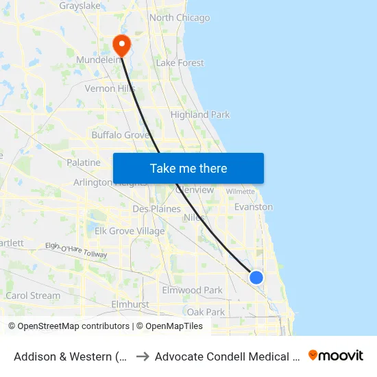 Addison & Western (West) to Advocate Condell Medical Center map