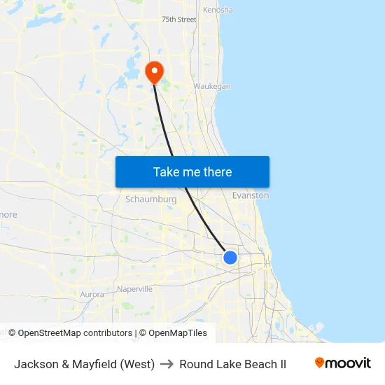 Jackson & Mayfield (West) to Round Lake Beach Il map
