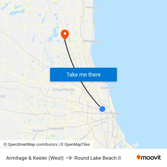 Armitage & Keeler (West) to Round Lake Beach Il map
