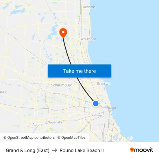 Grand & Long (East) to Round Lake Beach Il map