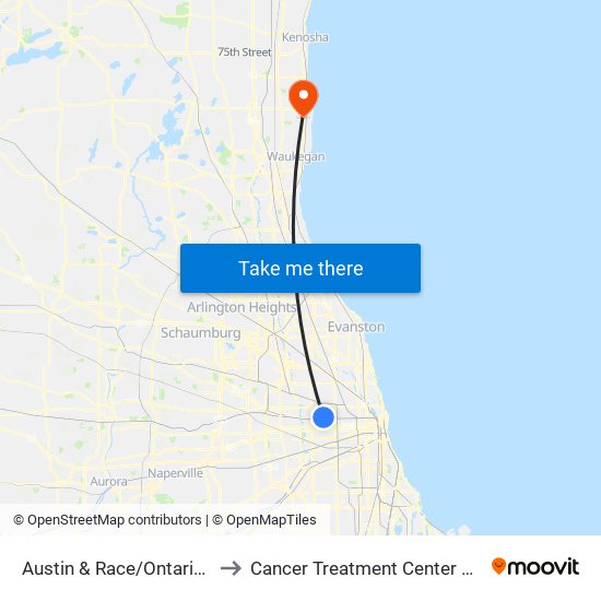 Austin & Race/Ontario (North) to Cancer Treatment Center Of America map