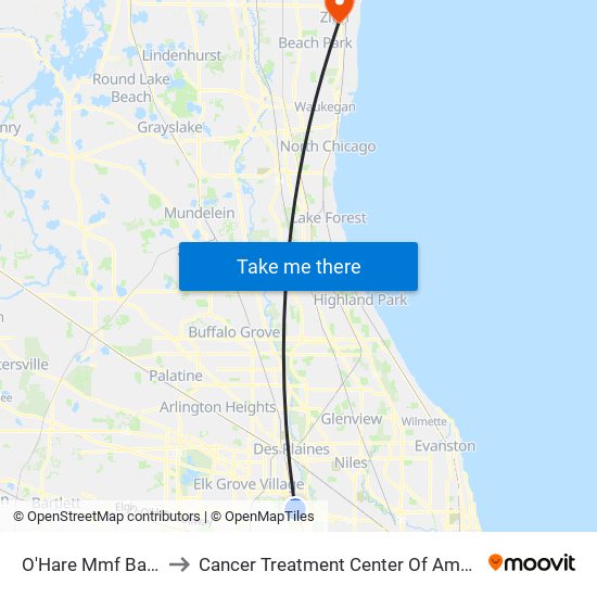 O'Hare Mmf Bay 9 to Cancer Treatment Center Of America map