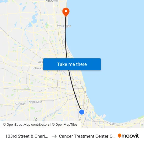103rd Street & Charles (East) to Cancer Treatment Center Of America map