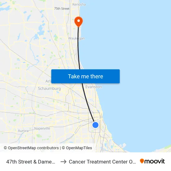 47th Street & Damen (West) to Cancer Treatment Center Of America map