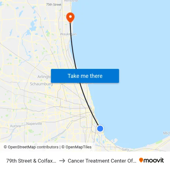 79th Street & Colfax (West) to Cancer Treatment Center Of America map