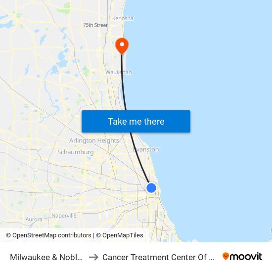 Milwaukee & Noble (Se) to Cancer Treatment Center Of America map