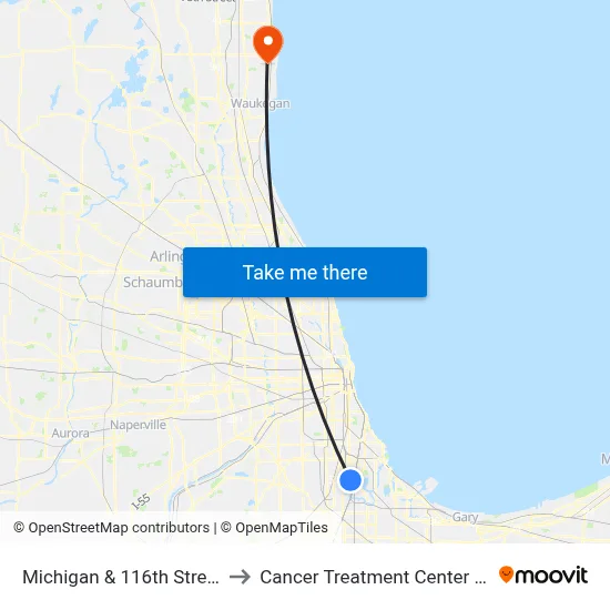 Michigan & 116th Street (North) to Cancer Treatment Center Of America map