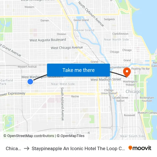 Chicago to Staypineapple An Iconic Hotel The Loop Chicago map