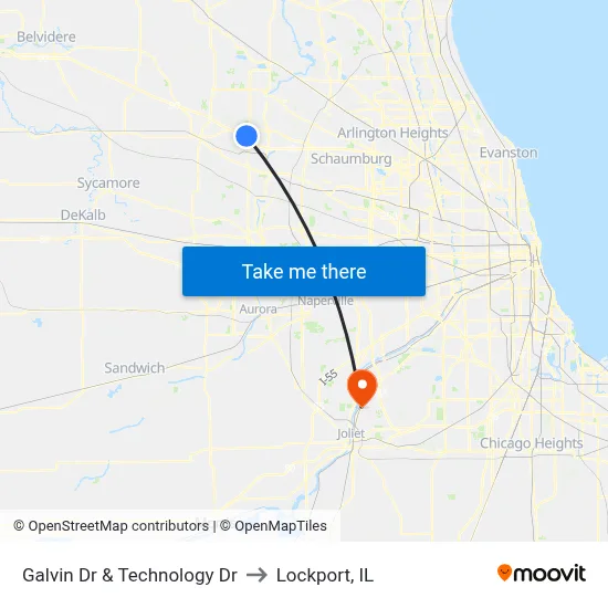 Galvin Dr & Technology Dr to Lockport, IL map