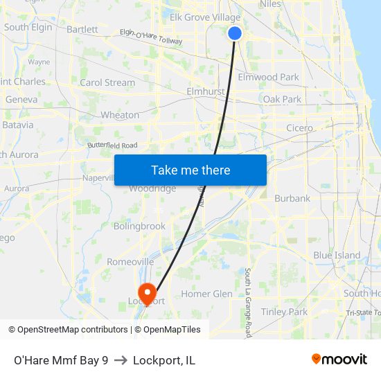 O'Hare Mmf Bay 9 to Lockport, IL map