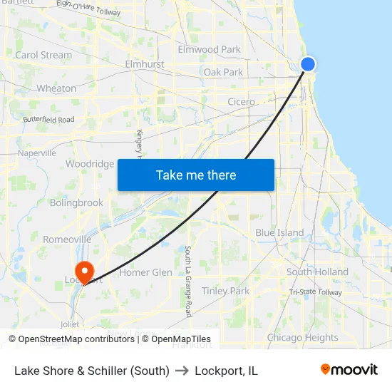 Lake Shore & Schiller (South) to Lockport, IL map
