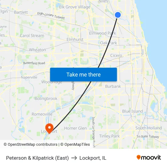 Peterson & Kilpatrick (East) to Lockport, IL map