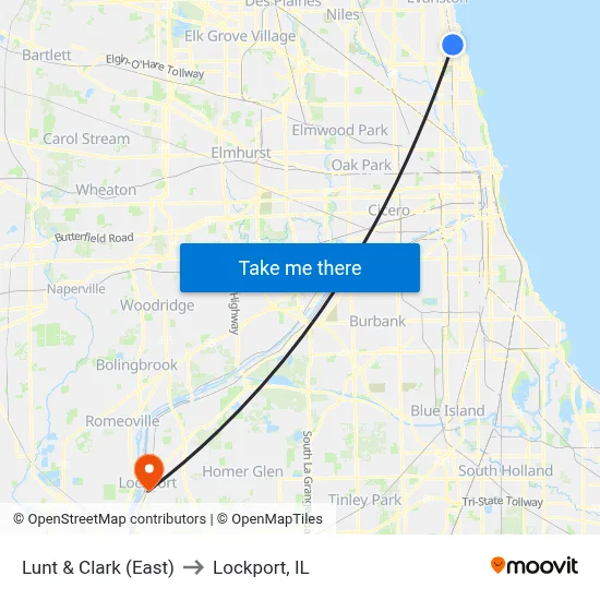 Lunt & Clark (East) to Lockport, IL map