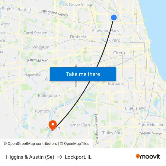 Higgins & Austin (Se) to Lockport, IL map