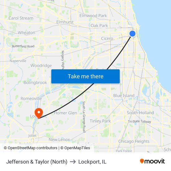 Jefferson & Taylor (North) to Lockport, IL map