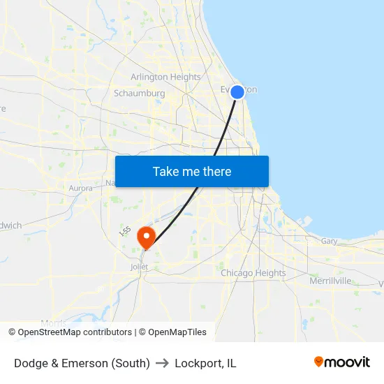 Dodge & Emerson (South) to Lockport, IL map