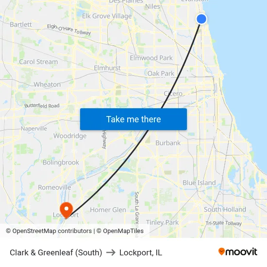 Clark & Greenleaf (South) to Lockport, IL map