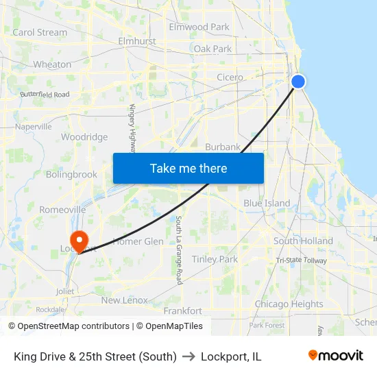 King Drive & 25th Street (South) to Lockport, IL map