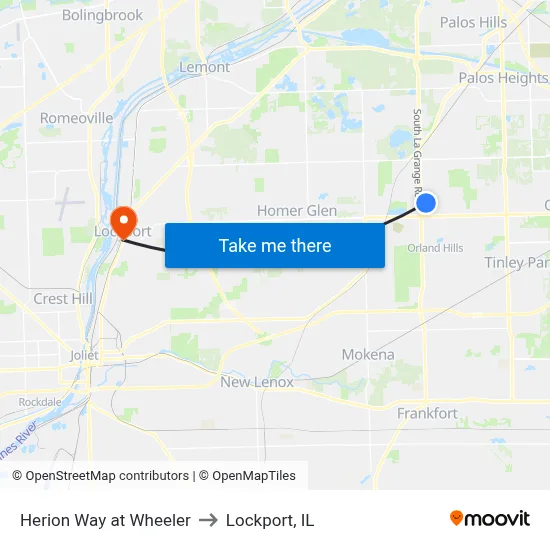 Herion Way at Wheeler to Lockport, IL map