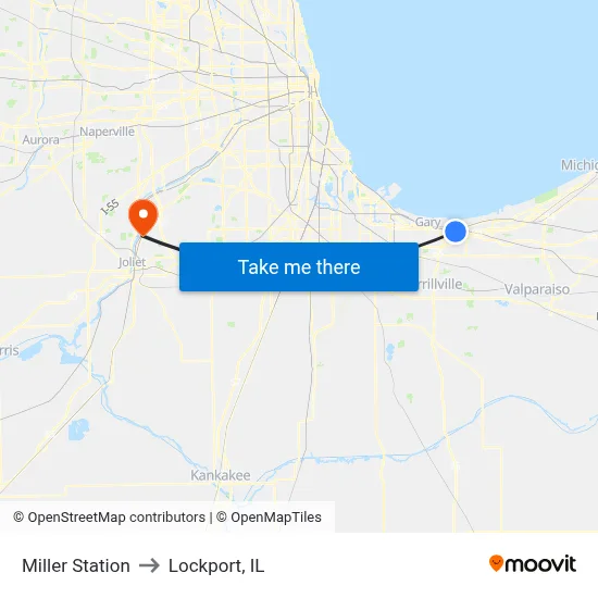 Miller Station to Lockport, IL map