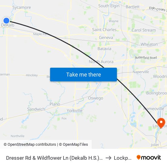 Dresser Rd & Wildflower Ln (Dekalb H.S.) - Wb Stop #689 to Lockport, IL map