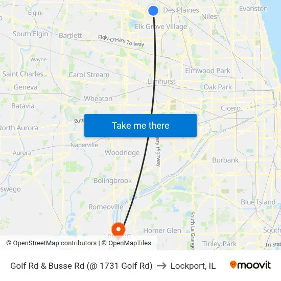 Golf Rd & Busse Rd (@ 1731 Golf Rd) to Lockport, IL map