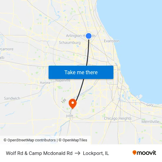 Wolf Rd & Camp Mcdonald Rd to Lockport, IL map