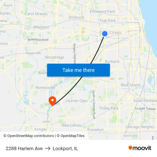 2288 Harlem Ave to Lockport, IL map
