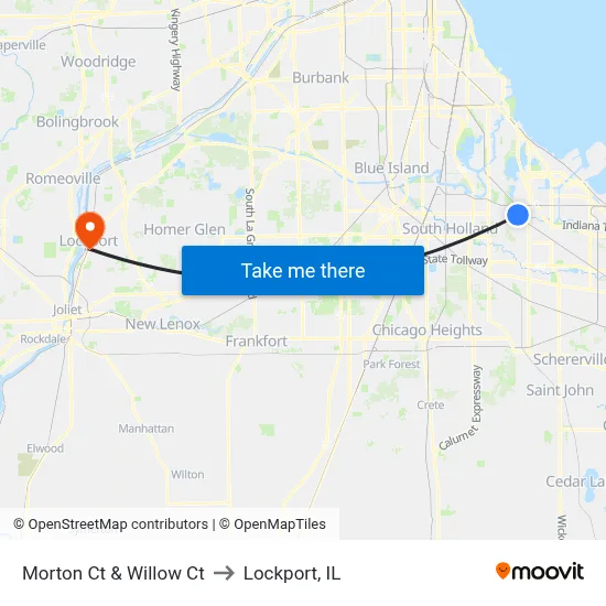 Morton Ct & Willow Ct to Lockport, IL map