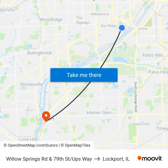 Willow Springs Rd & 79th St/Ups Way to Lockport, IL map
