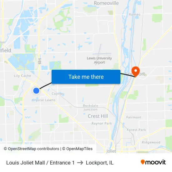 Louis Joliet Mall / Entrance 1 to Lockport, IL map