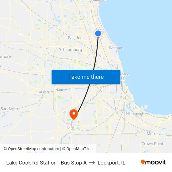 Lake Cook Rd Station - Bus Stop A to Lockport, IL map