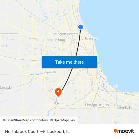 Northbrook Court to Lockport, IL map