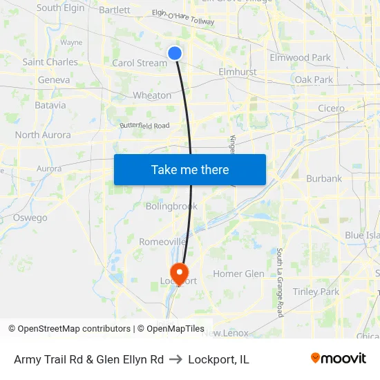 Army Trail Rd & Glen Ellyn Rd to Lockport, IL map