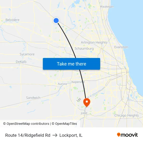 Route 14/Ridgefield Rd to Lockport, IL map