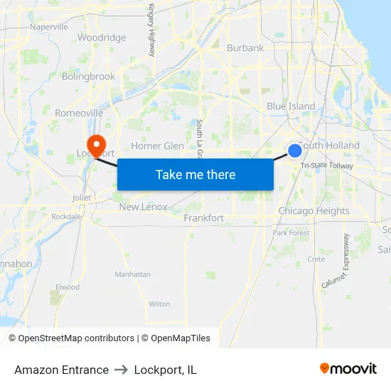 Amazon Entrance to Lockport, IL map