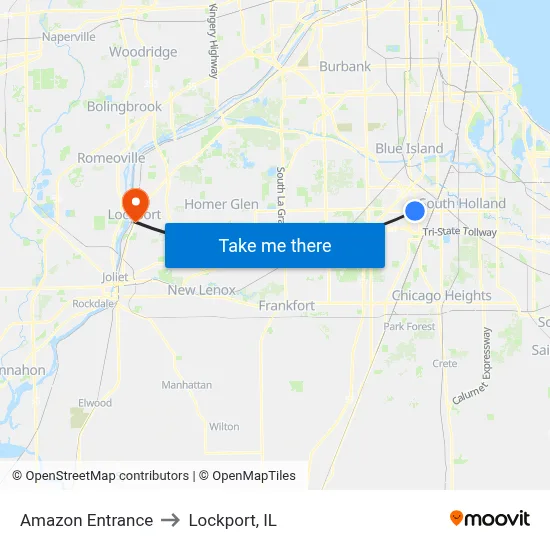 Amazon Entrance to Lockport, IL map