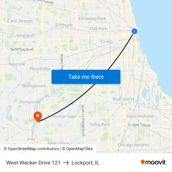 West Wacker Drive 121 to Lockport, IL map