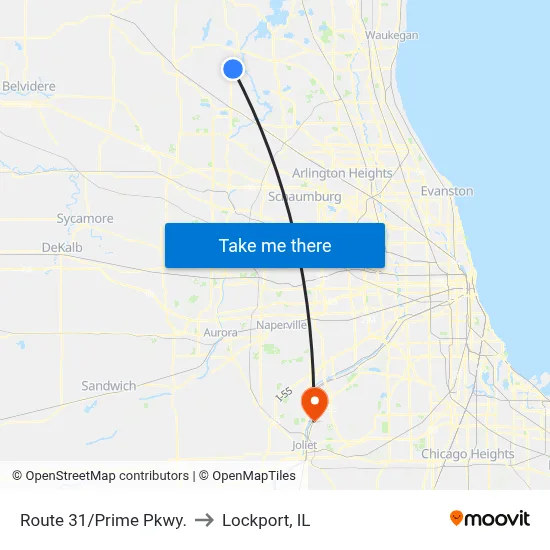 Route 31/Prime Pkwy. to Lockport, IL map