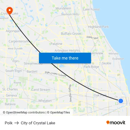 Polk to City of Crystal Lake map