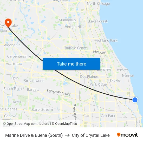 Marine Drive & Buena (South) to City of Crystal Lake map