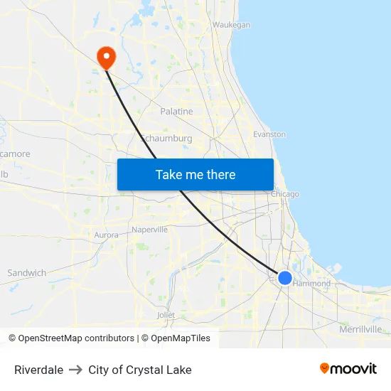 Riverdale to City of Crystal Lake map
