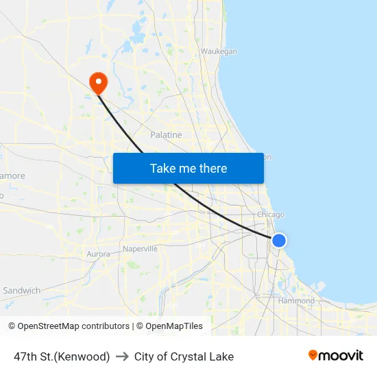 47th St.(Kenwood) to City of Crystal Lake map