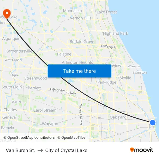 Van Buren St. to City of Crystal Lake map