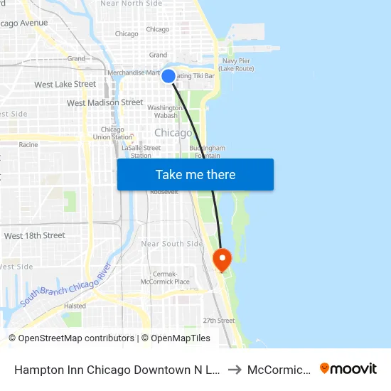 Hampton Inn Chicago Downtown N Loop Michigan Ave to McCormick Place map