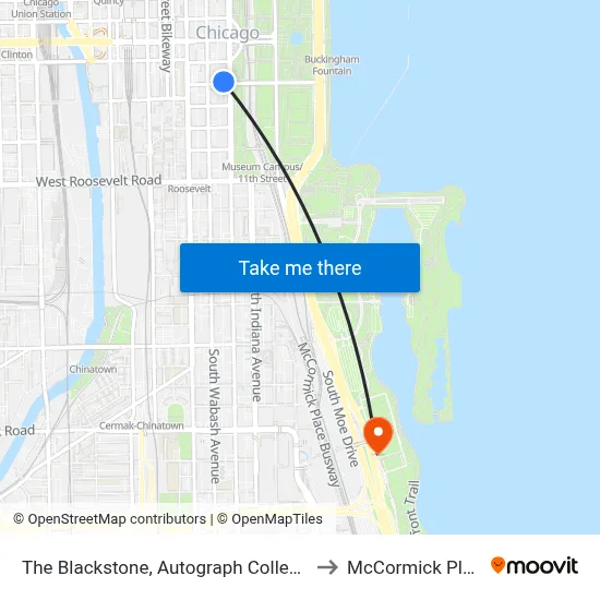 The Blackstone, Autograph Collection to McCormick Place map
