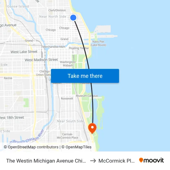 The Westin Michigan Avenue Chicago to McCormick Place map