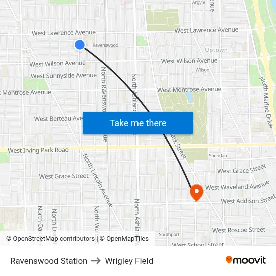 The Rail to Wrigley Field map