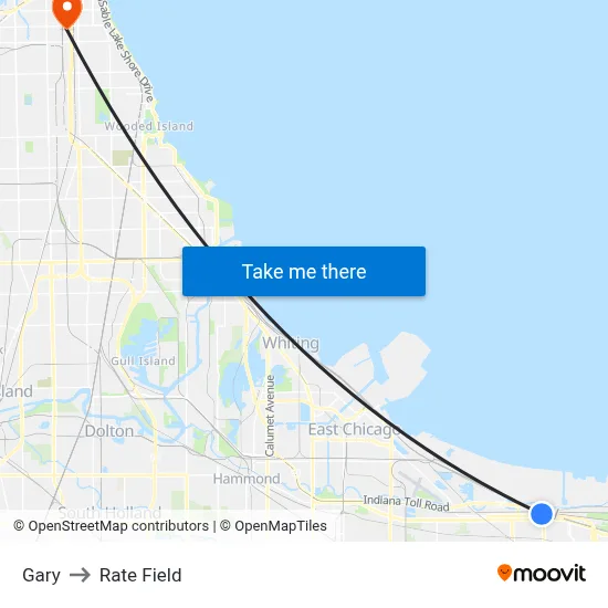 Gary to Rate Field map
